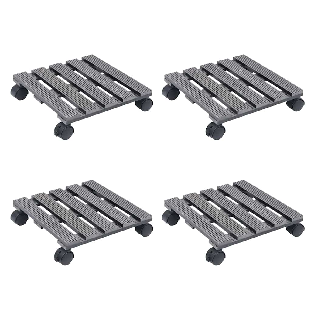 vidaXL Βάσεις για Γλάστρες με Ρόδες 4 τεμ. Γκρι 30x30x7,5 εκ. από WPC