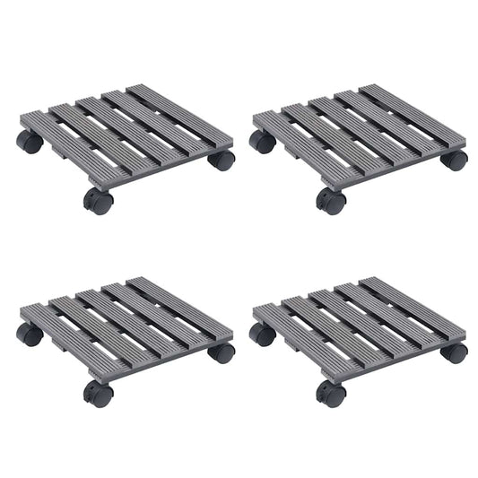 vidaXL Βάσεις για Γλάστρες με Ρόδες 4 τεμ. Γκρι 30x30x7,5 εκ. από WPC
