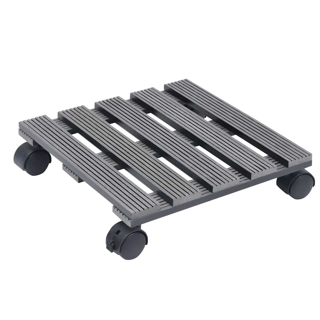 vidaXL Βάσεις για Γλάστρες με Ρόδες 4 τεμ. Γκρι 30x30x7,5 εκ. από WPC