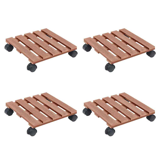 vidaXL Βάσεις για Γλάστρες με Ρόδες 4 τεμ. Καφέ 30x30x7,5 εκ. από WPC