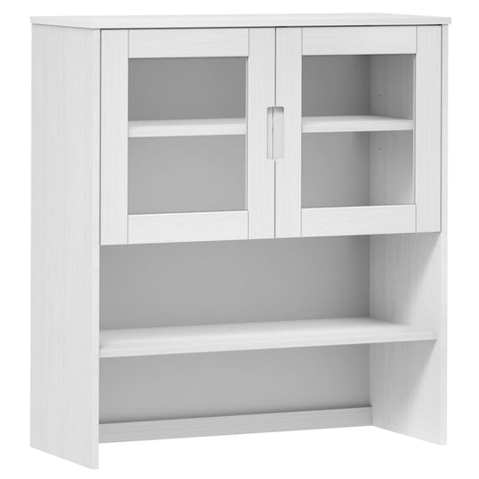 vidaXL Πάνω Μέρος Ντουλαπιού MOLDE Λευκό 90x35x100 εκ. Μασίφ Πεύκο