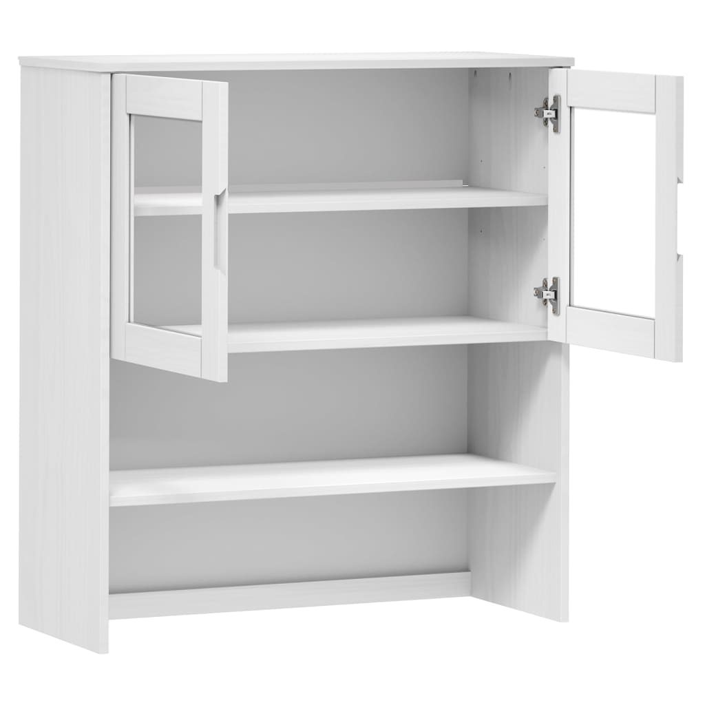 vidaXL Πάνω Μέρος Ντουλαπιού MOLDE Λευκό 90x35x100 εκ. Μασίφ Πεύκο