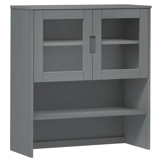 vidaXL Πάνω Μέρος Ντουλαπιού MOLDE Γκρι 90x35x100 εκ. Μασίφ Πεύκο
