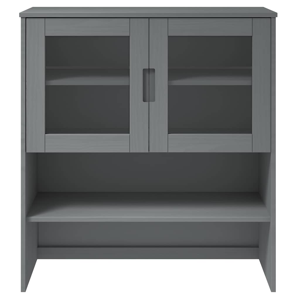 vidaXL Πάνω Μέρος Ντουλαπιού MOLDE Γκρι 90x35x100 εκ. Μασίφ Πεύκο