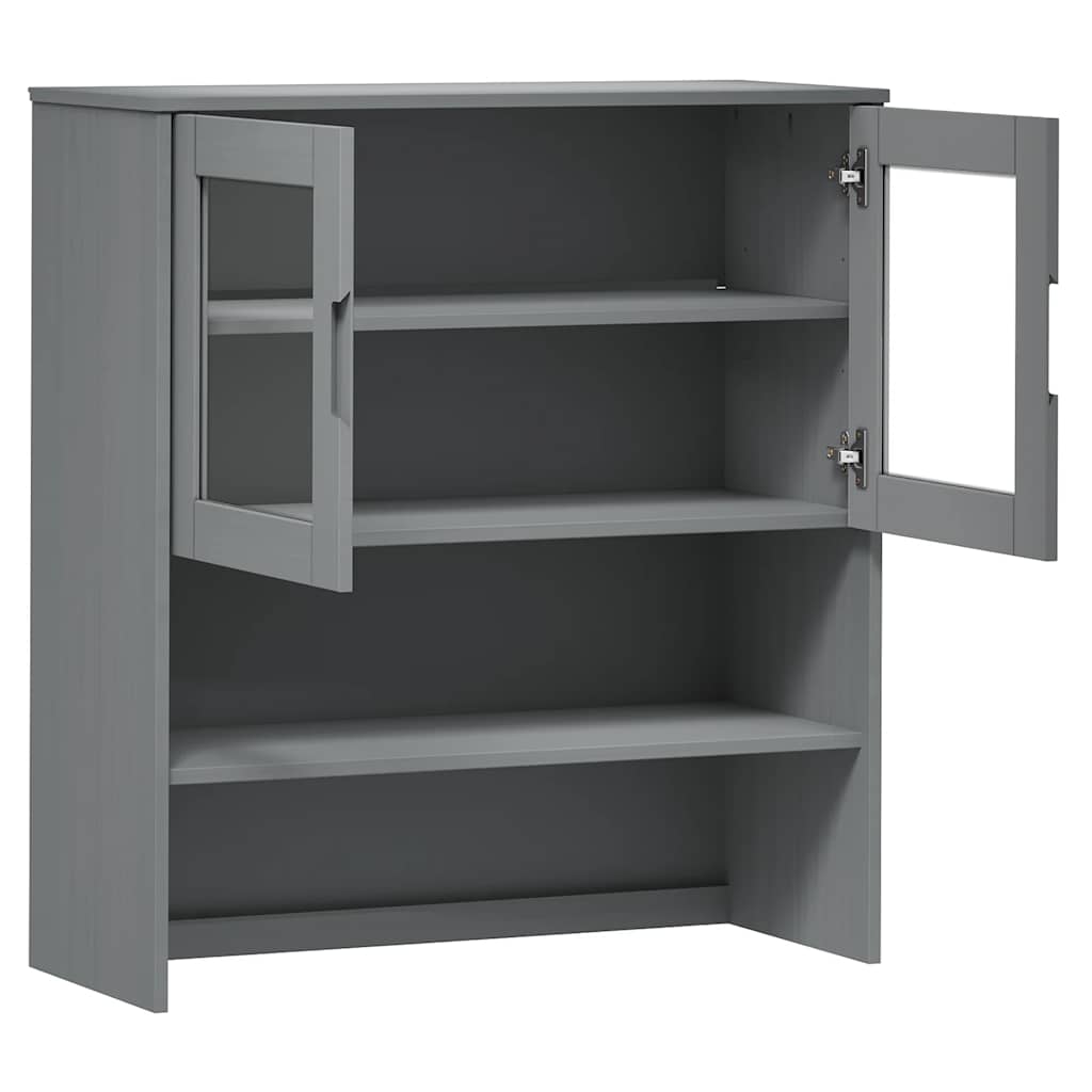 vidaXL Πάνω Μέρος Ντουλαπιού MOLDE Γκρι 90x35x100 εκ. Μασίφ Πεύκο