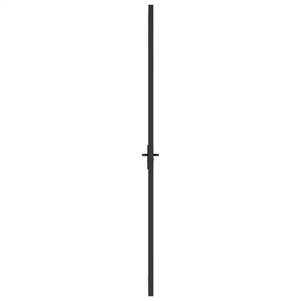 vidaXL Εσωτερική Πόρτα 76x201,5 εκ. Μαύρο Ματ Γυαλί και Αλουμίνιο