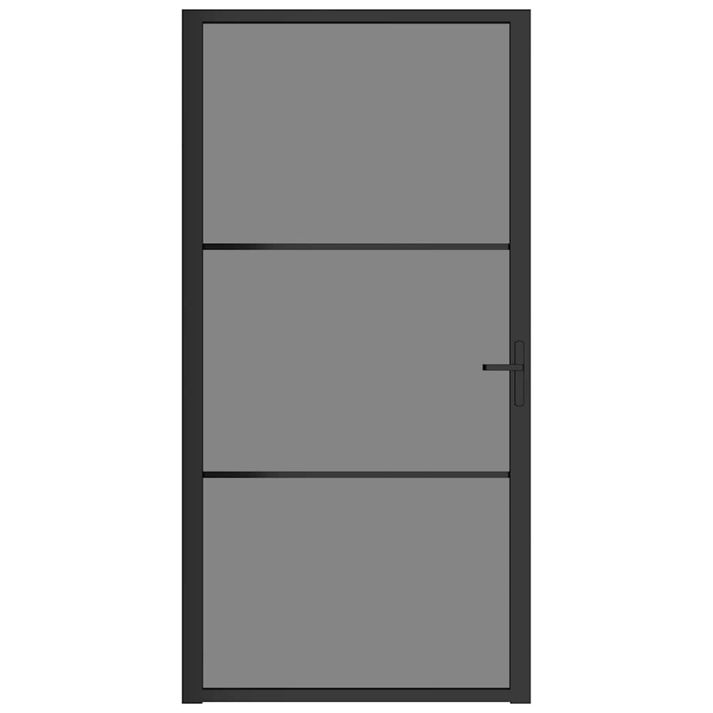vidaXL Εσωτερική Πόρτα 102,5x201,5 εκ. Μαύρο ESG Γυαλί και Αλουμίνιο