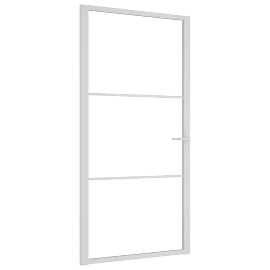 vidaXL Εσωτερική Πόρτα 102,5x201,5 εκ. Λευκή ESG Γυαλί και Αλουμίνιο