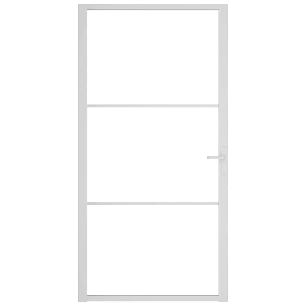 vidaXL Εσωτερική Πόρτα 102,5x201,5 εκ. Λευκή ESG Γυαλί και Αλουμίνιο