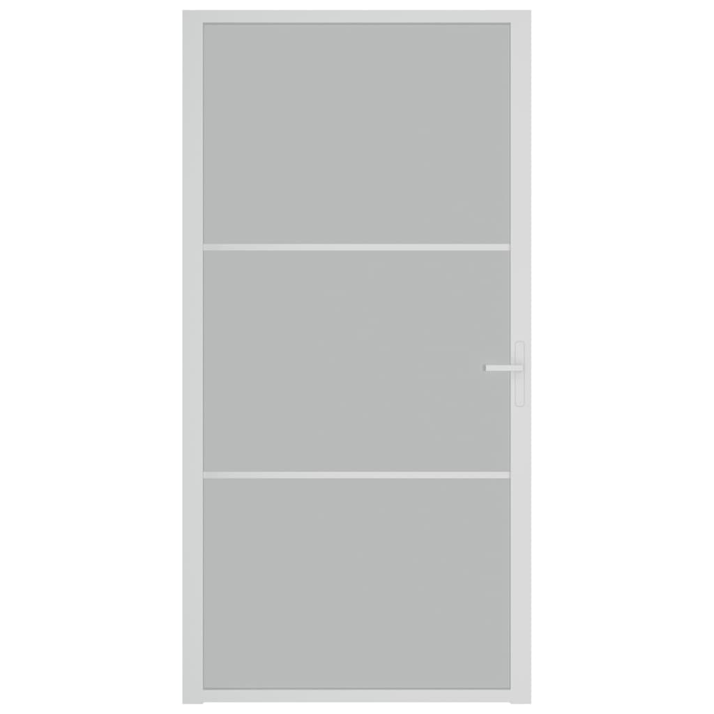 vidaXL Εσωτερική Πόρτα 102,5x201,5 εκ. Λευκή Ματ Γυαλί και Αλουμίνιο