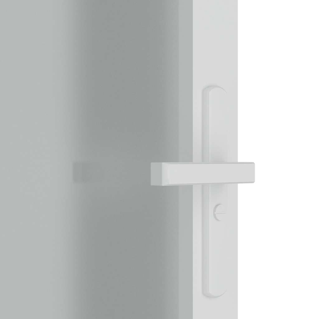 vidaXL Εσωτερική Πόρτα 93x201,5 εκ. Λευκό Ματ Γυαλί και Αλουμίνιο
