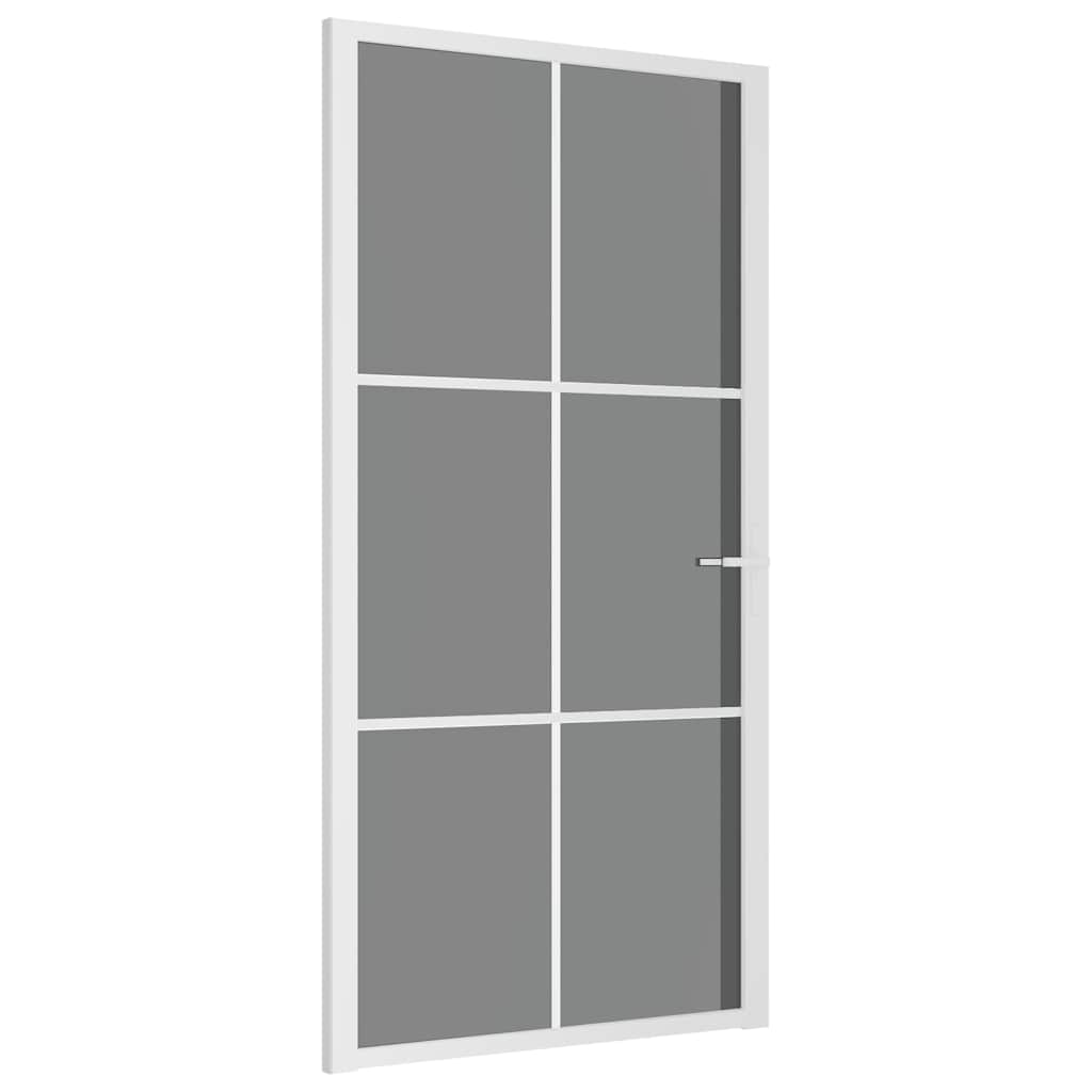 vidaXL Εσωτερική Πόρτα 102,5x201,5 εκ. Λευκή ESG Γυαλί και Αλουμίνιο