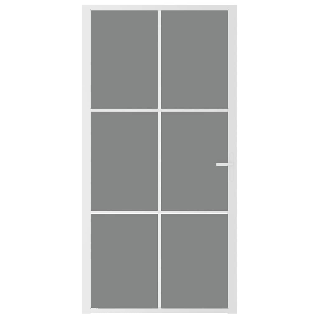 vidaXL Εσωτερική Πόρτα 102,5x201,5 εκ. Λευκή ESG Γυαλί και Αλουμίνιο
