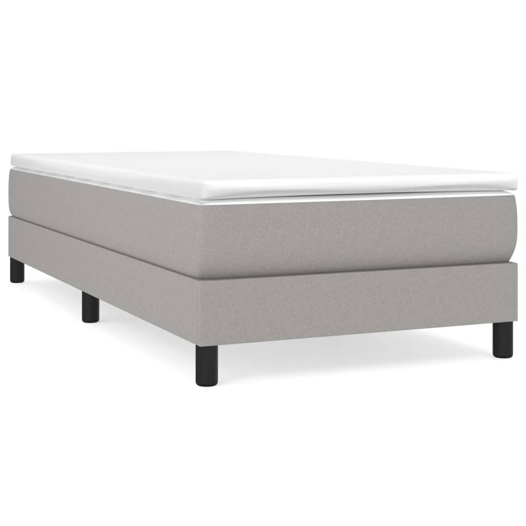 vidaXL Κρεβάτι Boxspring με Στρώμα Ανοιχτό Γκρι 80x200 εκ. Υφασμάτινο