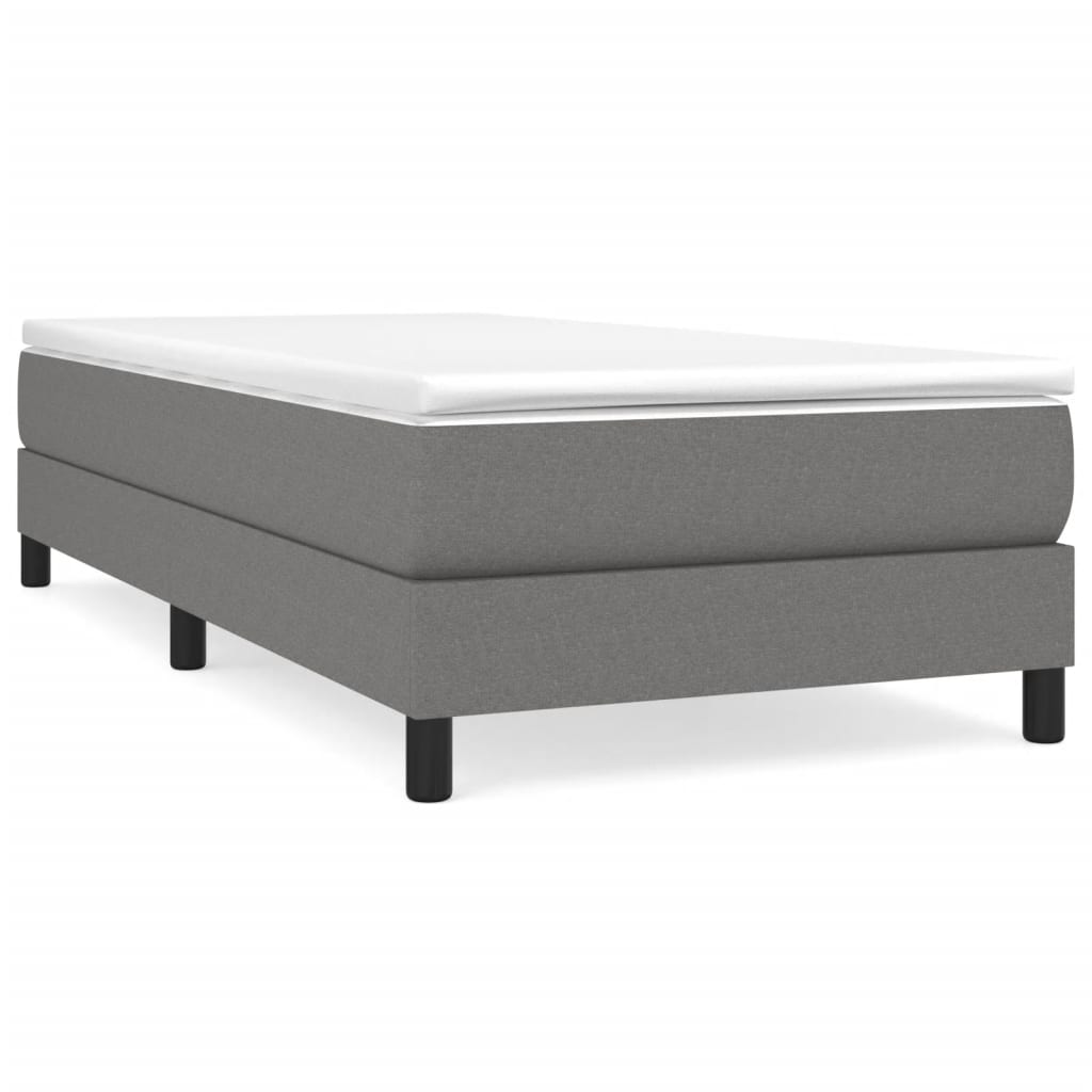 vidaXL Κρεβάτι Boxspring με Στρώμα Σκούρο Γκρι 90x190 εκ. Υφασμάτινο