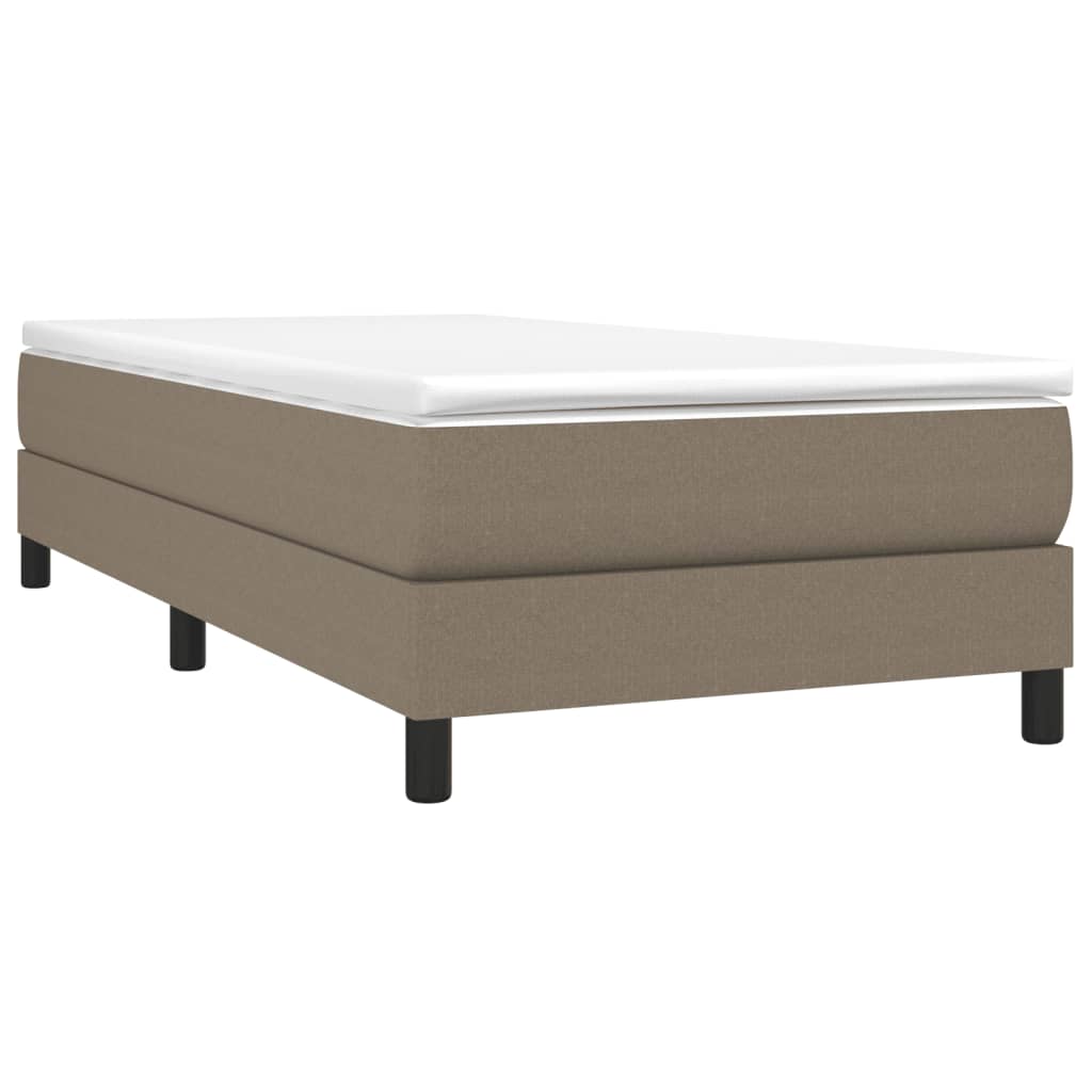 vidaXL Κρεβάτι Boxspring με Στρώμα Taupe 90x190 εκ.Υφασμάτινο