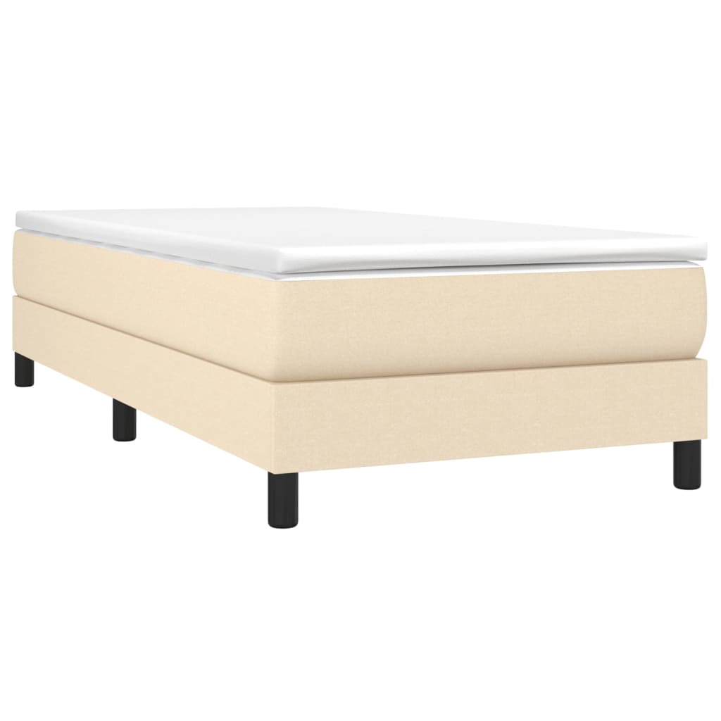vidaXL Κρεβάτι Boxspring με Στρώμα Κρεμ 90x190 εκ.Υφασμάτινο