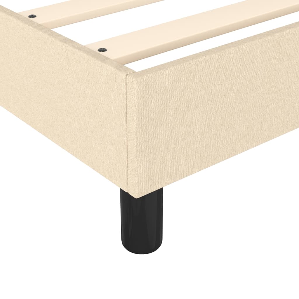 vidaXL Κρεβάτι Boxspring με Στρώμα Κρεμ 90x190 εκ.Υφασμάτινο