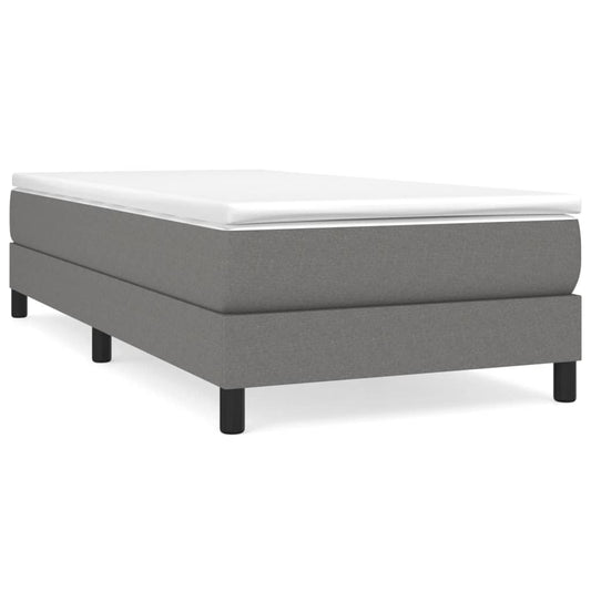 vidaXL Κρεβάτι Boxspring με Στρώμα Σκούρο Γκρι 90x200 εκ. Υφασμάτινο