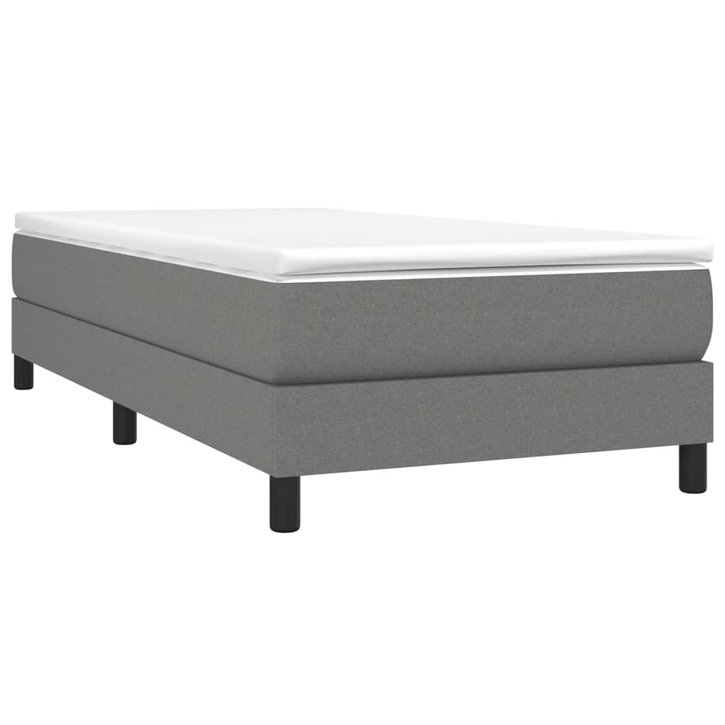 vidaXL Κρεβάτι Boxspring με Στρώμα Σκούρο Γκρι 90x200 εκ. Υφασμάτινο