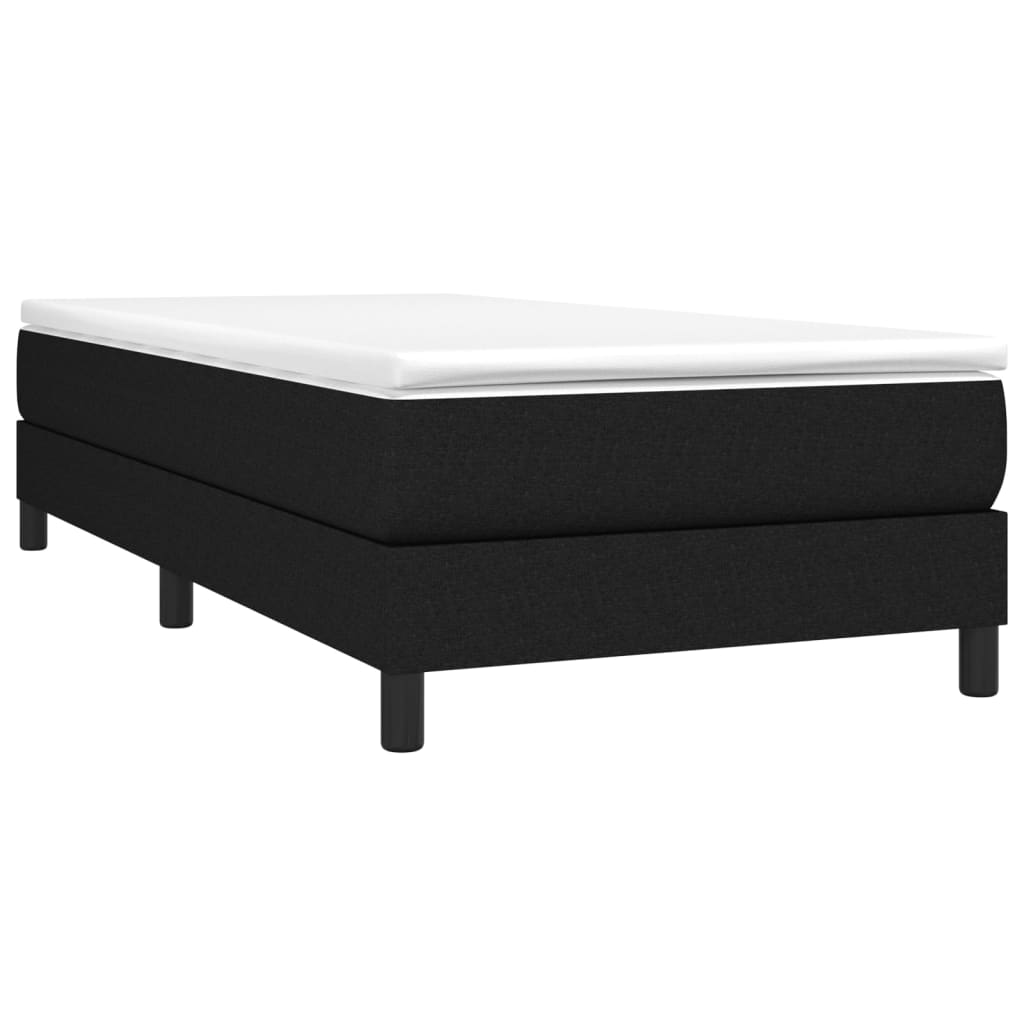 vidaXL Κρεβάτι Boxspring με Στρώμα Μαύρο 90x200 εκ. Υφασμάτινο