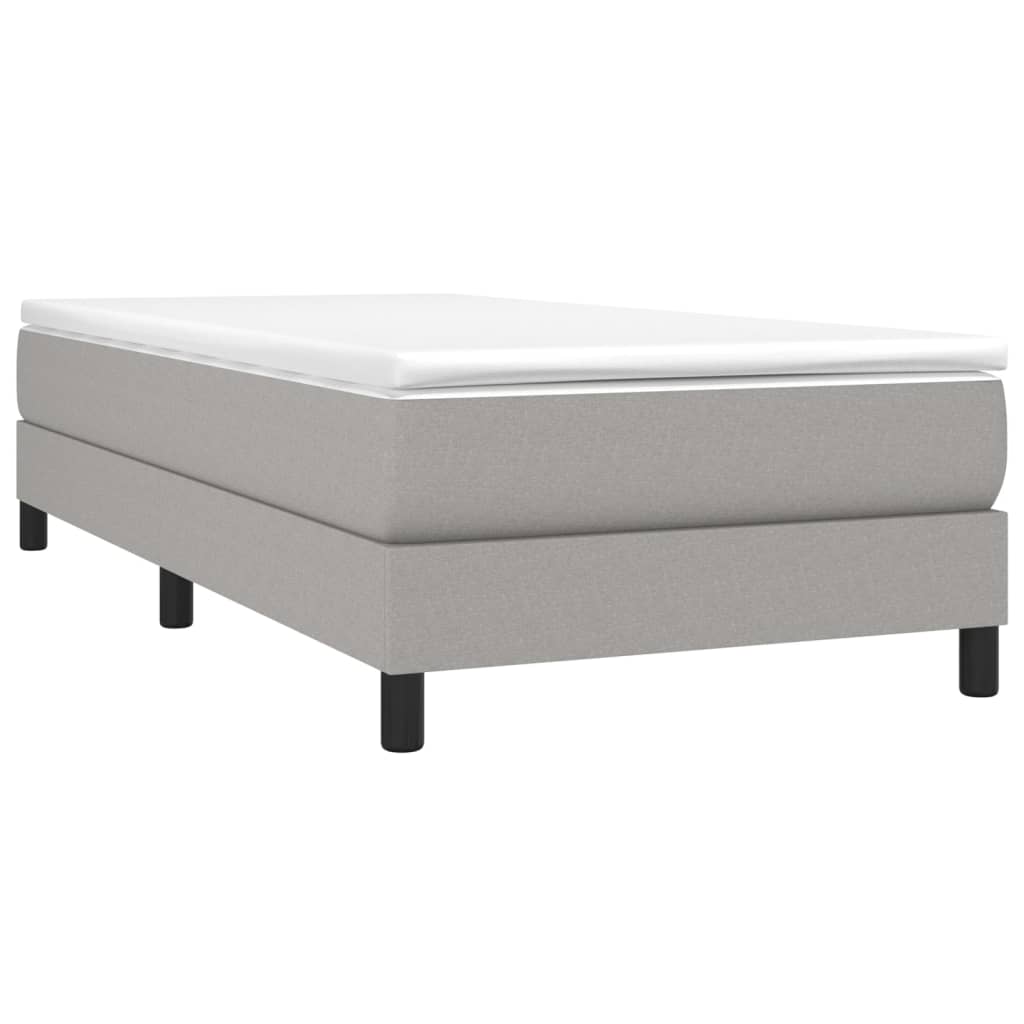 vidaXL Κρεβάτι Boxspring με Στρώμα Ανοιχτό Γκρι 100x200 εκ. Υφασμάτινο