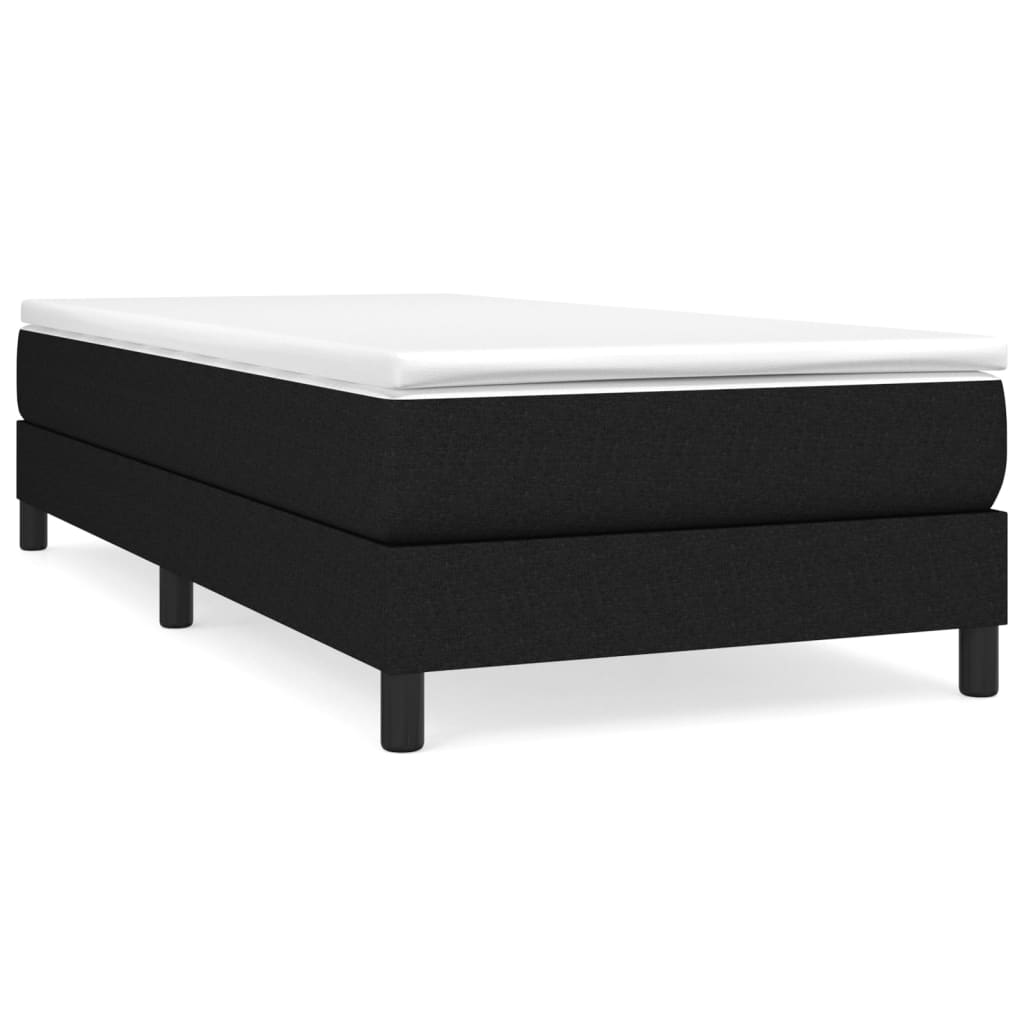 vidaXL Κρεβάτι Boxspring με Στρώμα Μαύρο 100 x 200 εκ. Υφασμάτινο