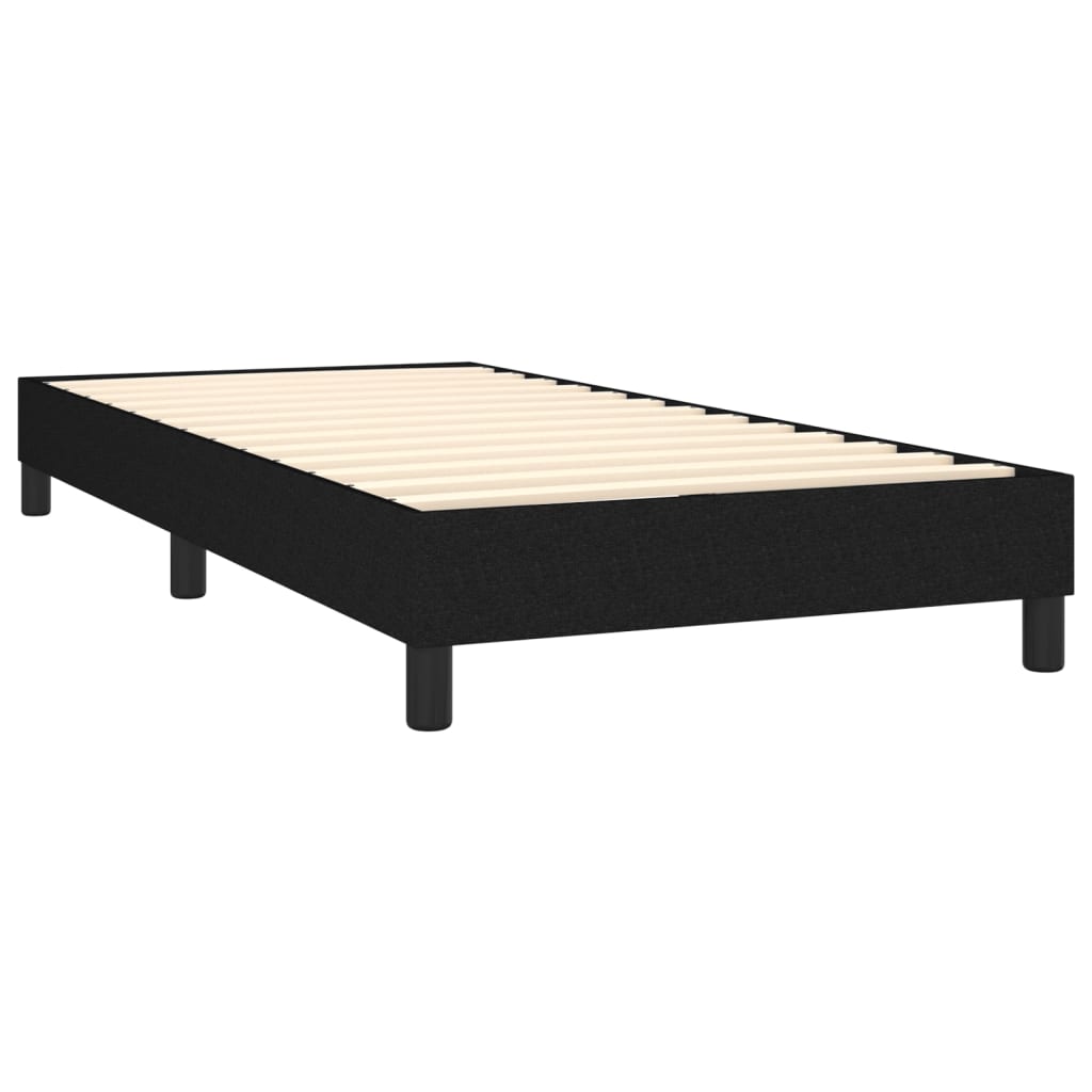 vidaXL Κρεβάτι Boxspring με Στρώμα Μαύρο 100 x 200 εκ. Υφασμάτινο