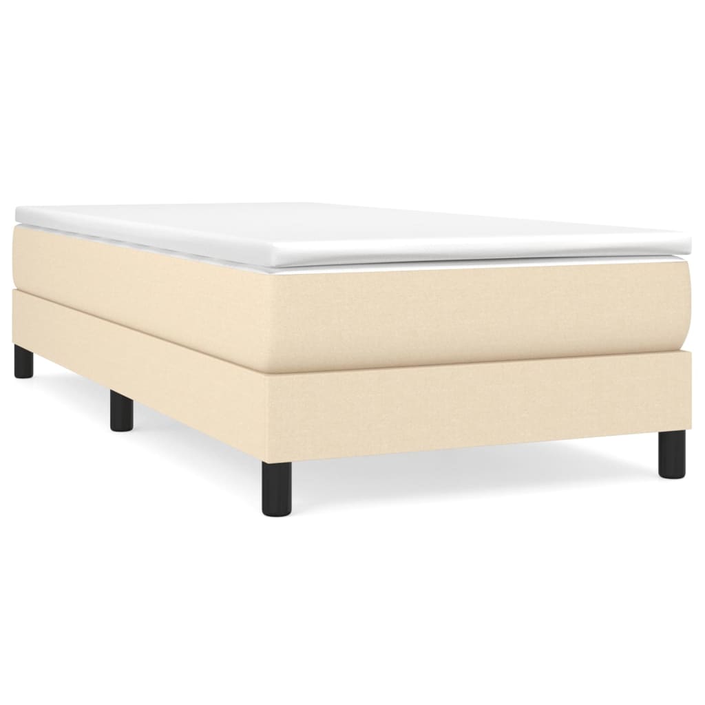 vidaXL Κρεβάτι Boxspring με Στρώμα Κρεμ 100 x 200 εκ. Υφασμάτινο