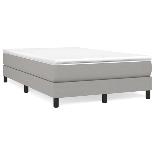 vidaXL Κρεβάτι Boxspring με Στρώμα Ανοιχτό Γκρι 120x200 εκ. Υφασμάτινο