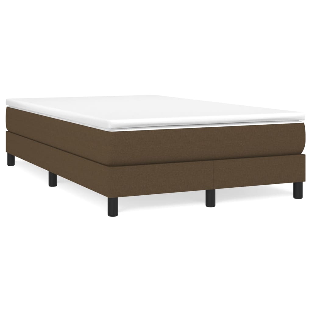 vidaXL Κρεβάτι Boxspring με Στρώμα Σκούρο Καφέ 120x200 εκ. Υφασμάτινο