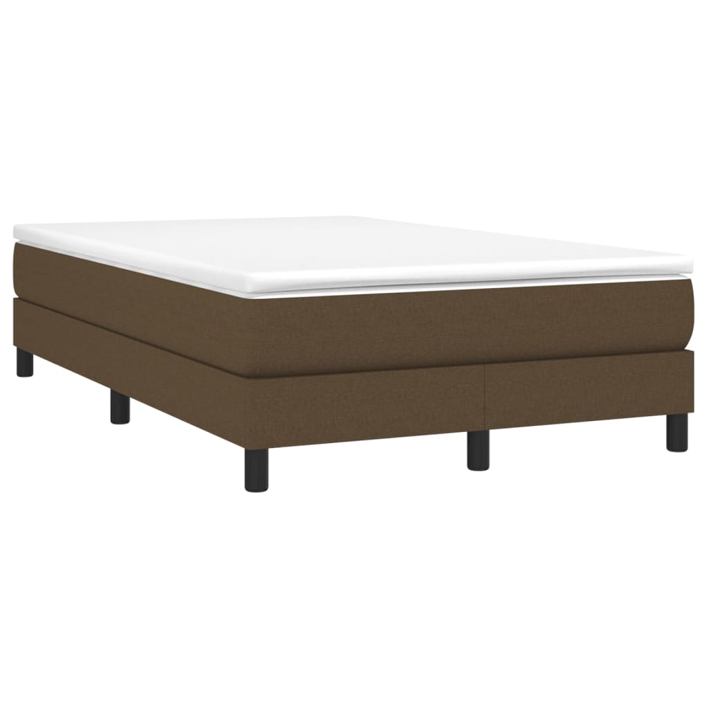 vidaXL Κρεβάτι Boxspring με Στρώμα Σκούρο Καφέ 120x200 εκ. Υφασμάτινο