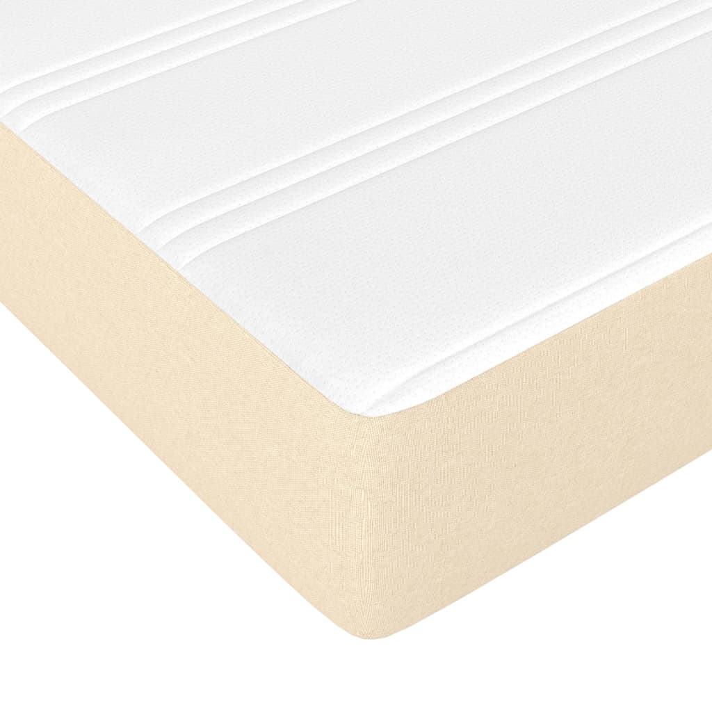 vidaXL Κρεβάτι Boxspring με Στρώμα Κρεμ 120x200 εκ. Υφασμάτινο