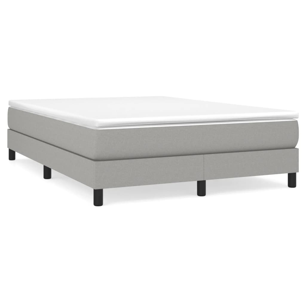 vidaXL Κρεβάτι Boxspring με Στρώμα Ανοιχτό Γκρι 140x190 εκ. Υφασμάτινο