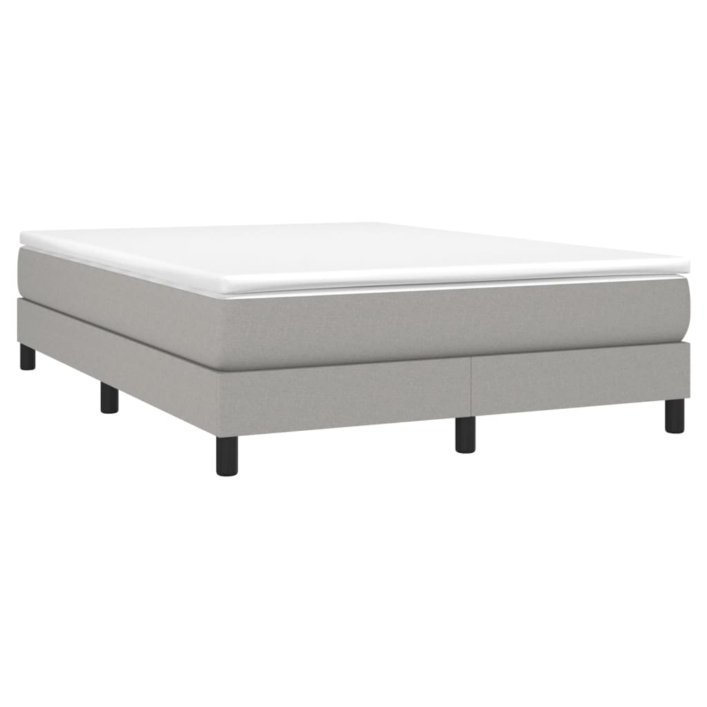 vidaXL Κρεβάτι Boxspring με Στρώμα Ανοιχτό Γκρι 140x190 εκ. Υφασμάτινο