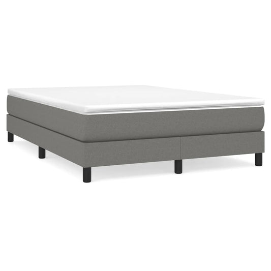 vidaXL Κρεβάτι Boxspring με Στρώμα Σκούρο Γκρι 140x190 εκ. Υφασμάτινο