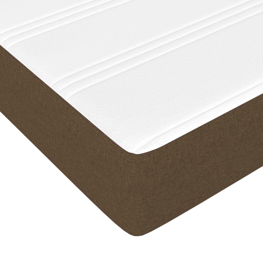 vidaXL Κρεβάτι Boxspring με Στρώμα Σκούρο Καφέ 140x190 εκ. Υφασμάτινο