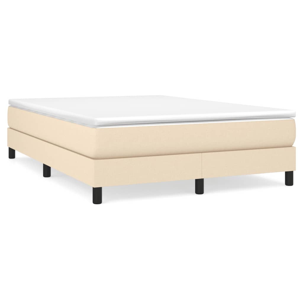 vidaXL Κρεβάτι Boxspring με Στρώμα Κρεμ 140x190 εκ. Υφασμάτινο