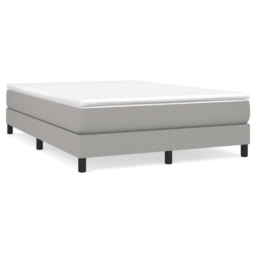 vidaXL Κρεβάτι Boxspring με Στρώμα Ανοιχτό Γκρι 140x200 εκ. Υφασμάτινο