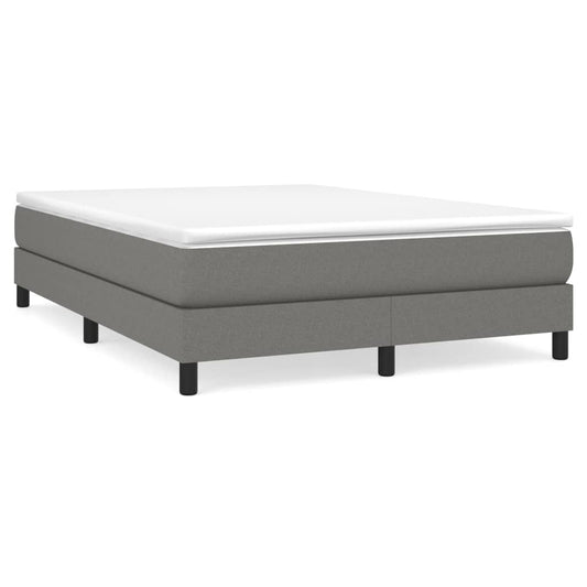 vidaXL Κρεβάτι Boxspring με Στρώμα Σκούρο Γκρι 140x200 εκ Υφασμάτινο