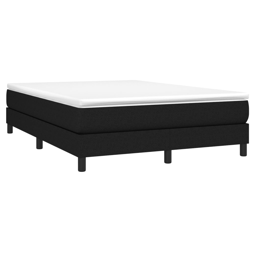 vidaXL Κρεβάτι Boxspring με Στρώμα Μαύρο 140x200 εκ. Υφασμάτινο