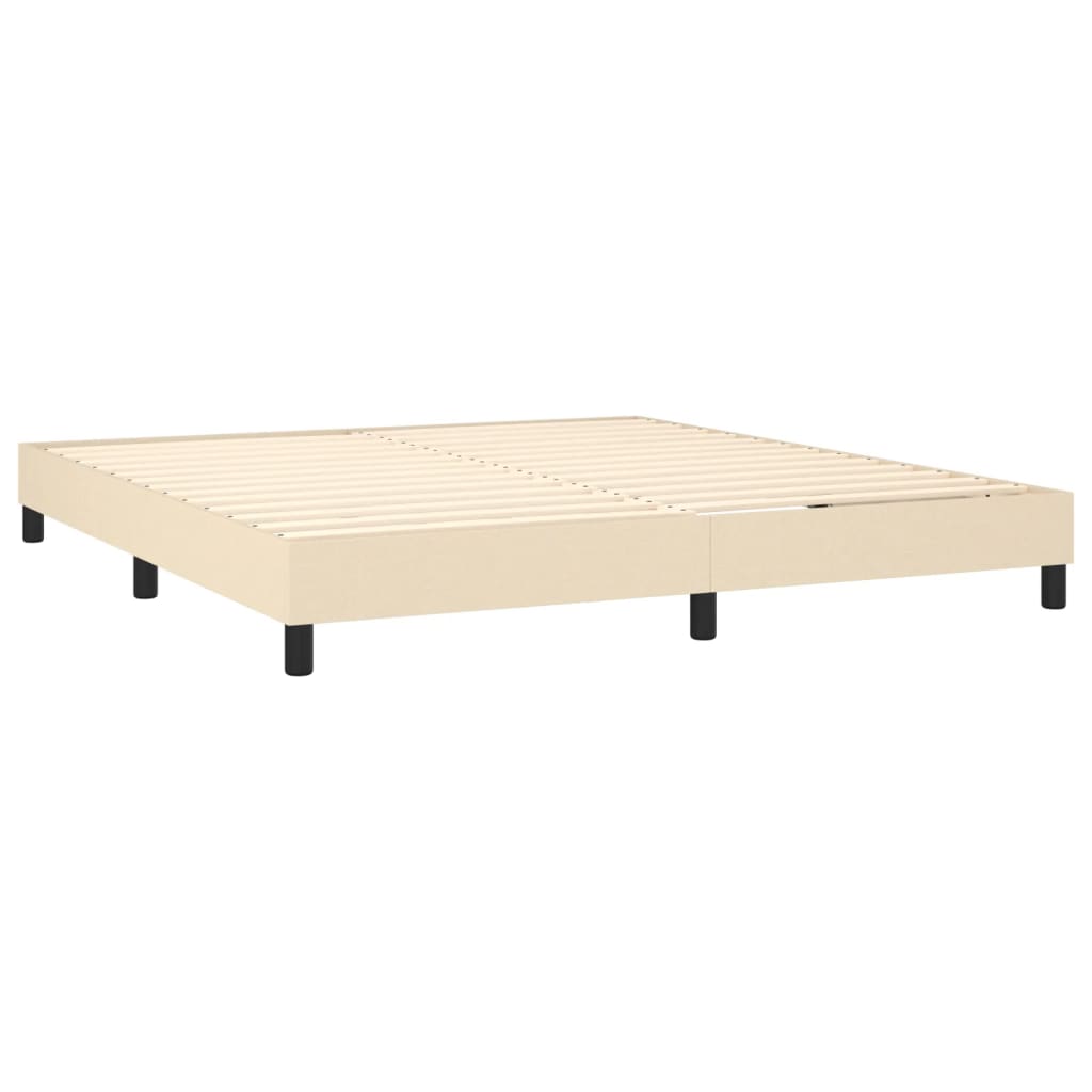 vidaXL Κρεβάτι Boxspring με Στρώμα Κρεμ 160x200 εκ. Υφασμάτινο