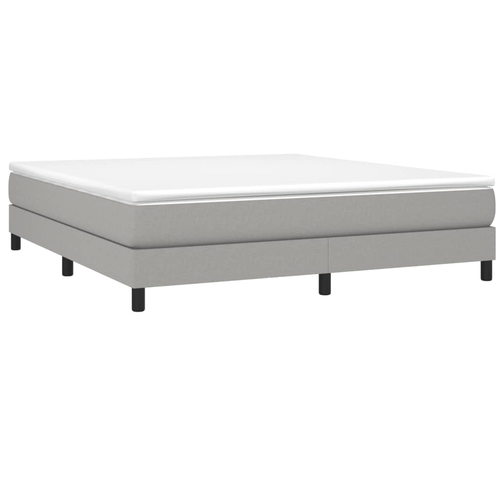 vidaXL Κρεβάτι Boxspring με Στρώμα Ανοιχτό Γκρι 180x200 εκ. Υφασμάτινο