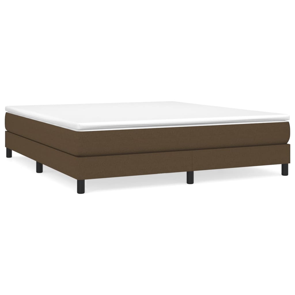 vidaXL Κρεβάτι Boxspring με Στρώμα Σκούρο Καφέ 180x200 εκ Υφασμάτινο