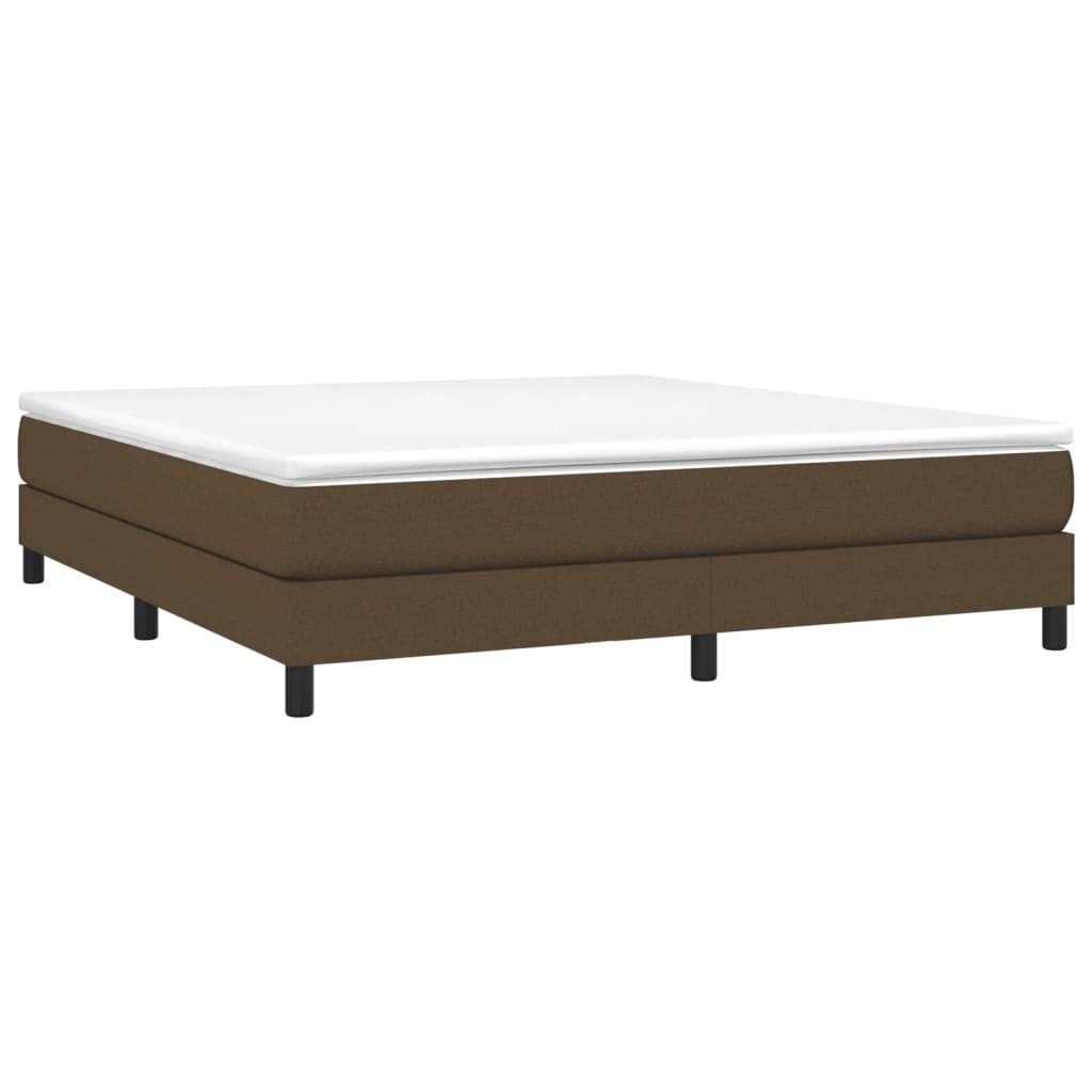 vidaXL Κρεβάτι Boxspring με Στρώμα Σκούρο Καφέ 180x200 εκ Υφασμάτινο