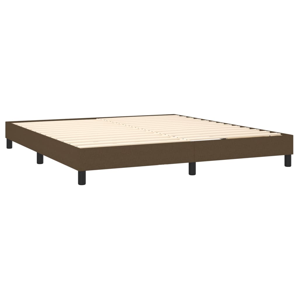 vidaXL Κρεβάτι Boxspring με Στρώμα Σκούρο Καφέ 180x200 εκ Υφασμάτινο