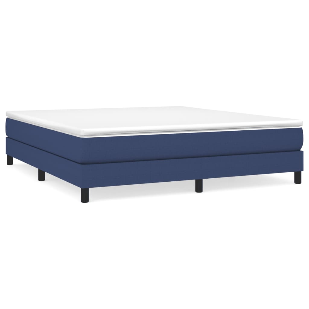 vidaXL Κρεβάτι Boxspring με Στρώμα Μπλε 180x200 εκ. Υφασμάτινο