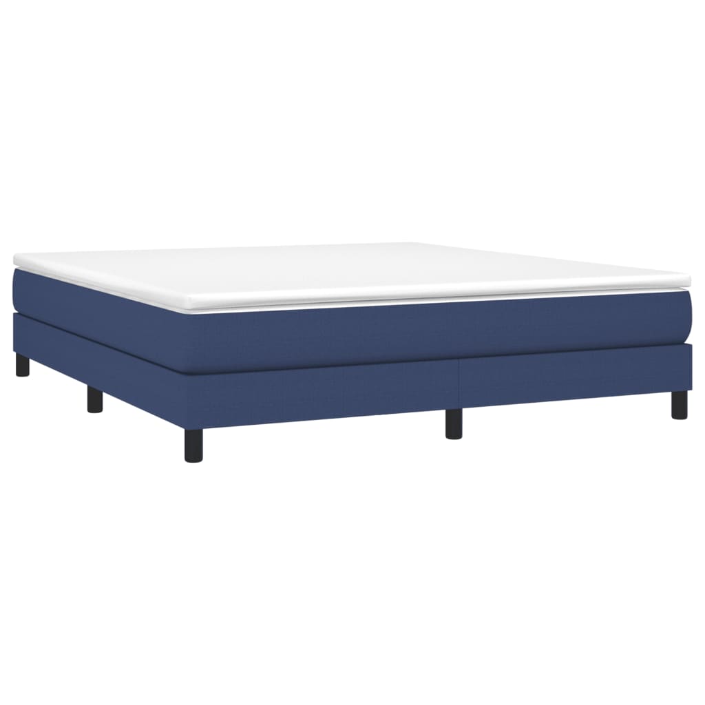 vidaXL Κρεβάτι Boxspring με Στρώμα Μπλε 180x200 εκ. Υφασμάτινο