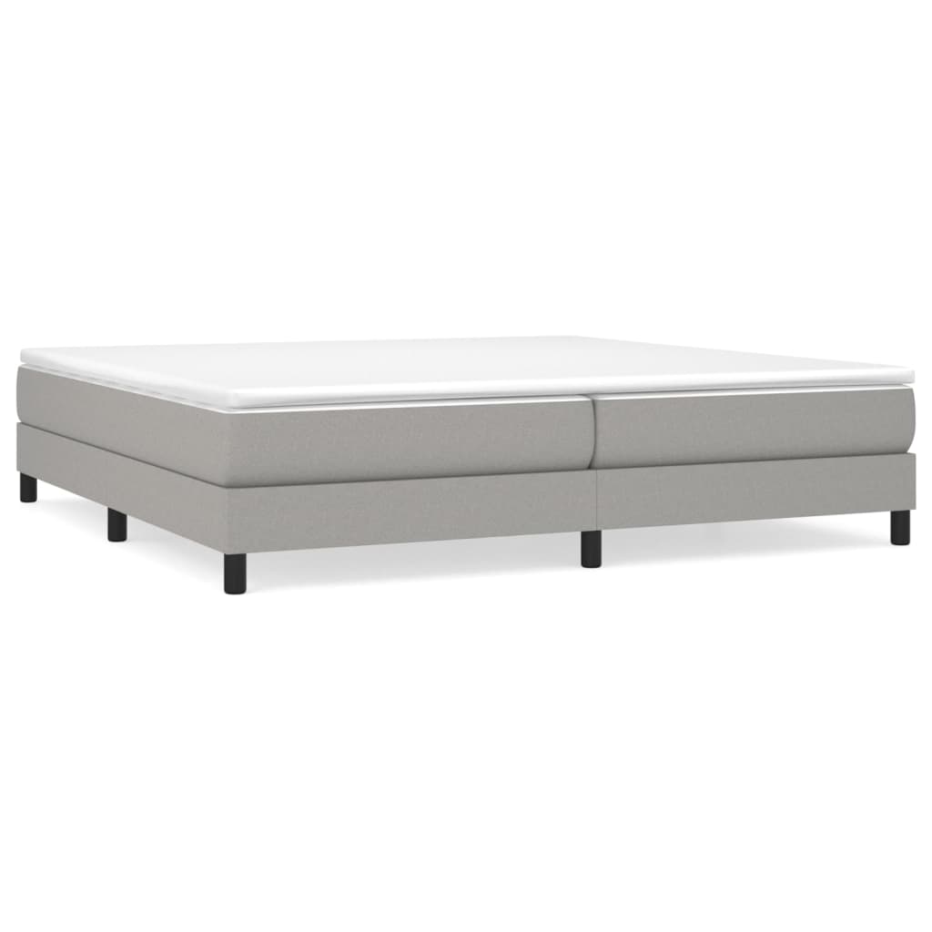 vidaXL Κρεβάτι Boxspring με Στρώμα Ανοιχτό Γκρι 200x200 εκ. Υφασμάτινο