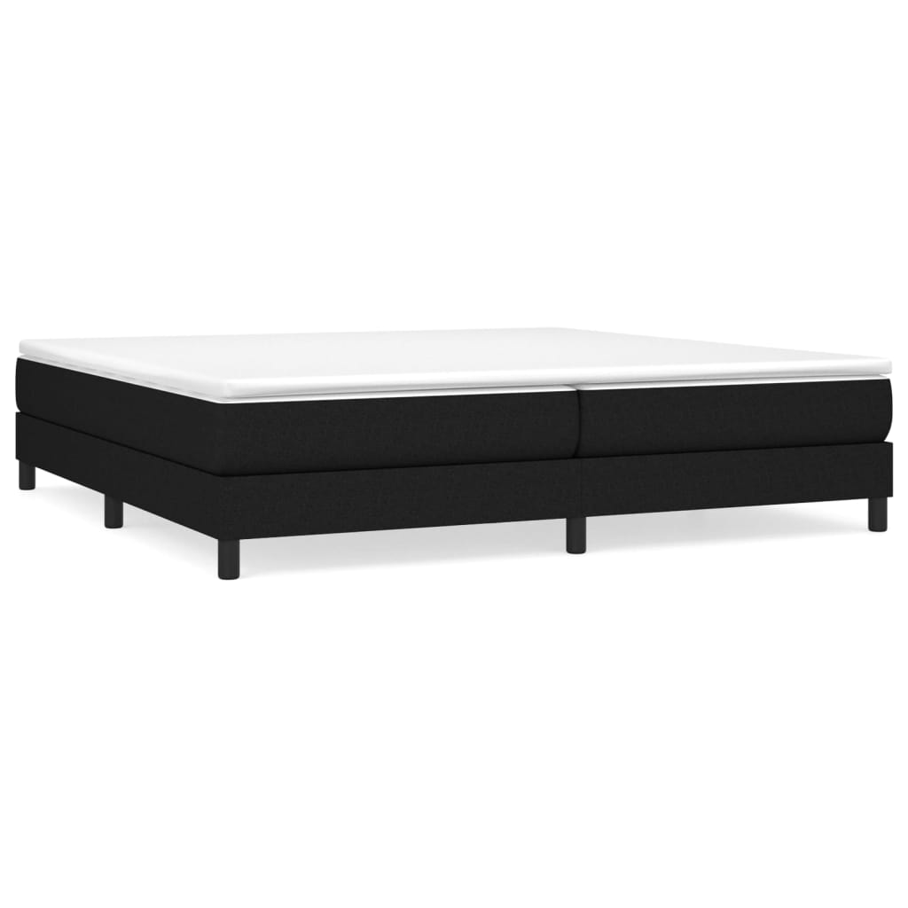 vidaXL Κρεβάτι Boxspring με Στρώμα Μαύρο 200x200 εκ. Υφασμάτινο